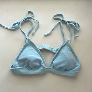 Light Blue Terry Cloth Bikini Top